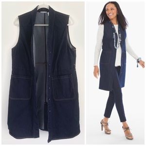 Chicos Refined Denim Vest Jacket